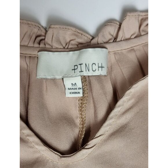 Pinch Womens Blush Pink Ruffled Long Sleeve Peasant Dress Top Size M - Picture 8 of 10